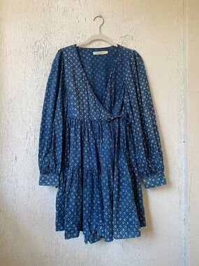 Christy Dawn indigo 'Liana' wrap dress